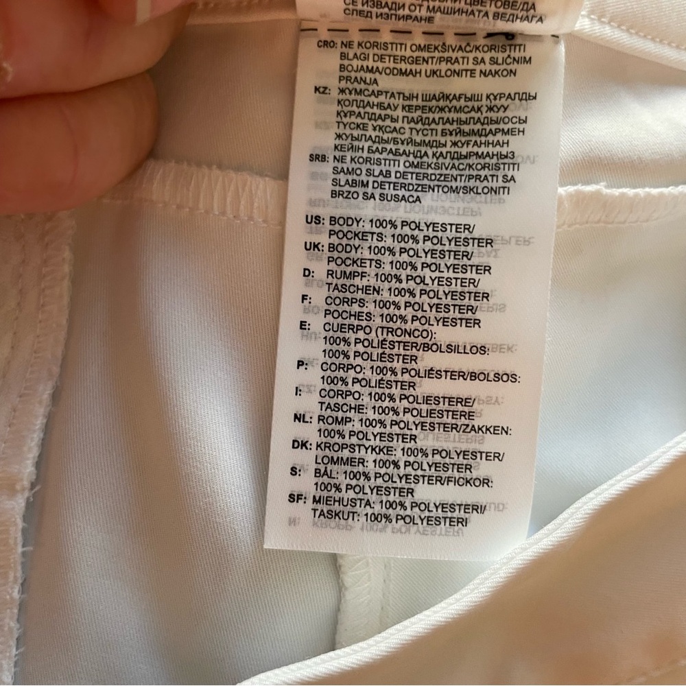 Adidas bright white lightweight pants Women 14 Like New - Picture 13 of 13